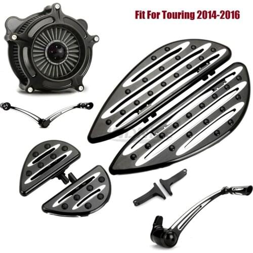 Black Driver Passenger Floorboards Footpeg Brake Shifter Levers Air cleaner Filters For harley 2014-2016 Tri Glide Ultra Classic