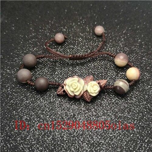 Natural Two-color Jade Flower Tiger Bracelet Fashion Beads Bangle Charm Jewellery Accessories Carved Amulet Gifts for Women Her
