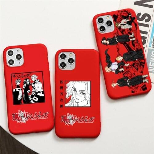 Anime Tokyo Revengers Manjiro Sano Phone Case For iphone 12 11 Pro Max Mini XS 8 7 6 6S Plus X SE 2020 XR Red Cover