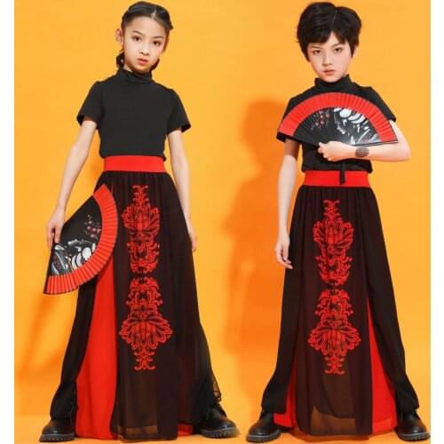 Kids Ballroom Dance Performance Clothes Classical Outfit for Boys Girls Hip Hop Dance Set Kids Jazz Dance Clothing Wear XS1271