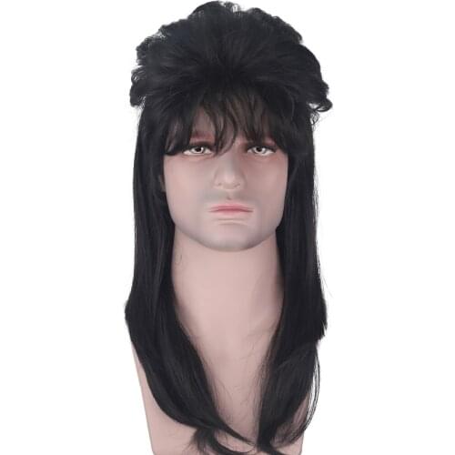 Long Rock Star Style Wig Halloween Cosplay Wig Mullet Wig Anime Heat Resistant Wigs
