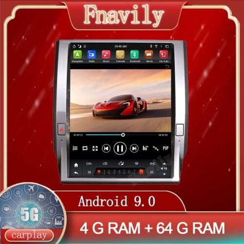 Fnavily Android 9 Car Radio For Toyota Tundra Car Multimedia System Player GPS Navigation Vertical Screen Tesla Style 12.1" PX6