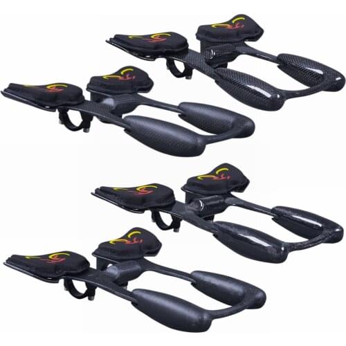 NO LOGO Glossy Matte 3K UD Carbon Fiber Bicycle Aerobar Road Triathlon Arm Rest Handlebars TT Bar Ends Bike Racing Aero Bar