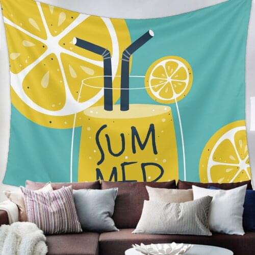 Lemon Juice Fruit Juice Tapestry Bedroom Home Decoration Wall Blanket Tapestry Bedroom Wall Hanging Yoga Mat