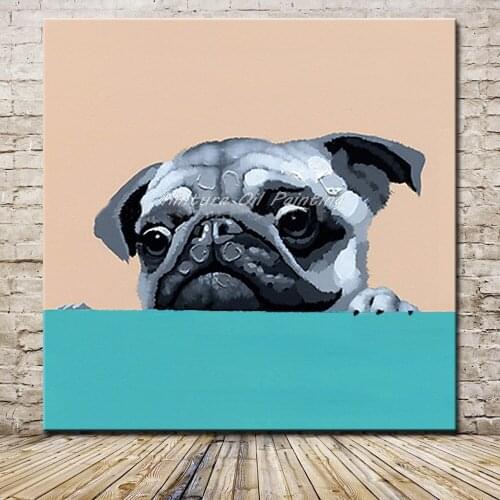 Mintura Hand Painted Dog Animals Oil Paintings On Canvas Abstract Posters Modern Pop Art Wall Picture For Living Room Home Decor