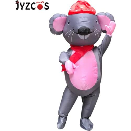 JYZCOS Adult Couple Mouse Inflatable Costumes Animal Rat Halloween Christmas Anime Cosplay Costume Party Masquerade Performance
