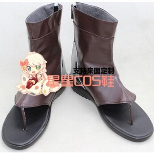 Koutetsujou no Kabaneri Mumei Hozumi Brown Halloween Cosplay Shoes Boots X002