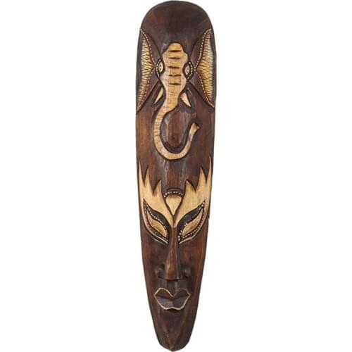 CREATIVE WOOD CARVING DECOR THAILAND FACEBOOK MASK FIGURINE STATUE WALL PENDANT DECORATION STATUES FOR DECORATIO R3332