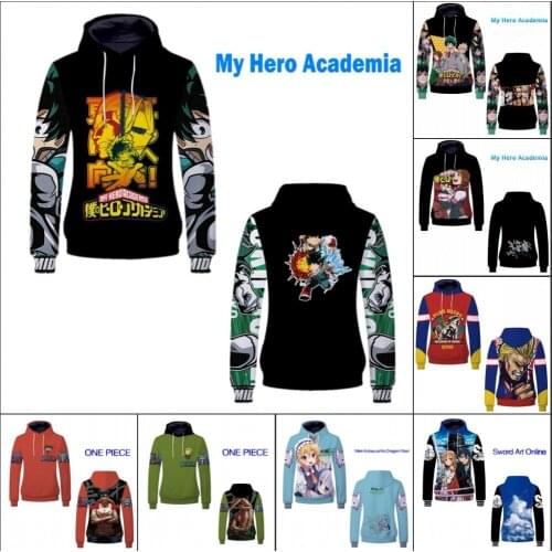 My Hero Academy cosplay costume Boku no Hero Academia Sword Art Online hoodies Men Cartoon Hoodie Sweatshirt Coat
