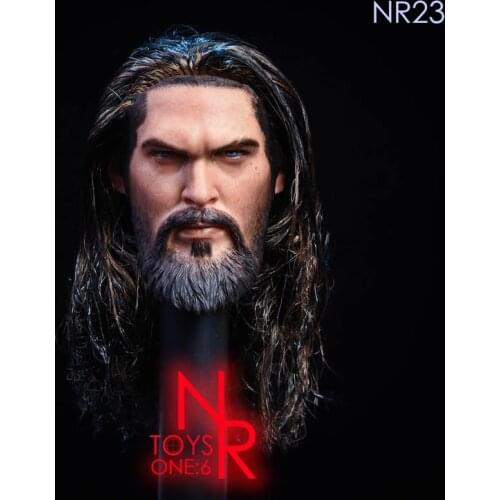 NR23 1/6 Scale Male Head Sculpt Aquaman Head Carved Model Planted Hair For 12'' Action Figure Body DIY Accessories