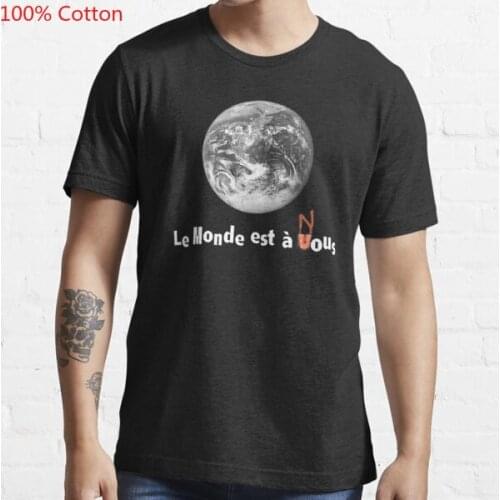Le Monde Est A Nous La Haine Tee Shirt Printed Tshirts Short Sleeve Tshirt Men/women 100% Cotton T-shirt Four Seasons