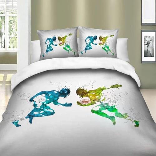 3D Printed Duvet Cover Set Rugby Sport Game Queen King Bed Linen whiteTwin Size Single Double Bedding Set Kid Teen Boys Home Bed