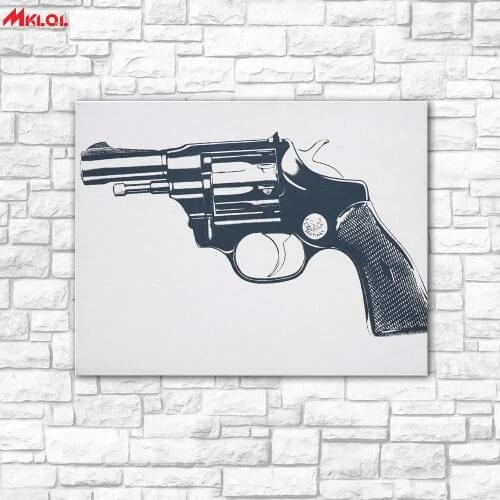 Wall Art Retro revolver American painting Painting For Living Room Home Decoration Oil Painting On Canvas Wall Painting no fram1
