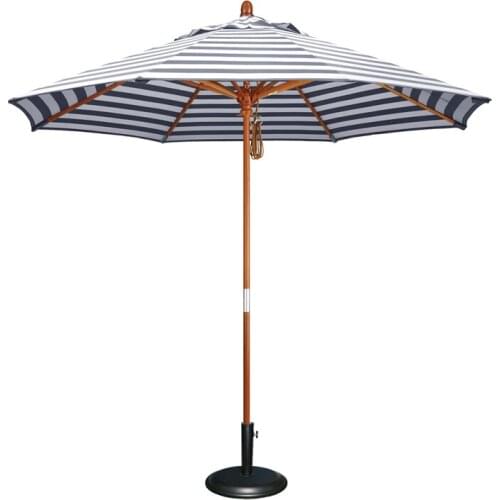 Outdoor Sunshade Solid Wood round Central-Column Umbrella Coffee Shop Stall Courtyard Garden Small Umbrella