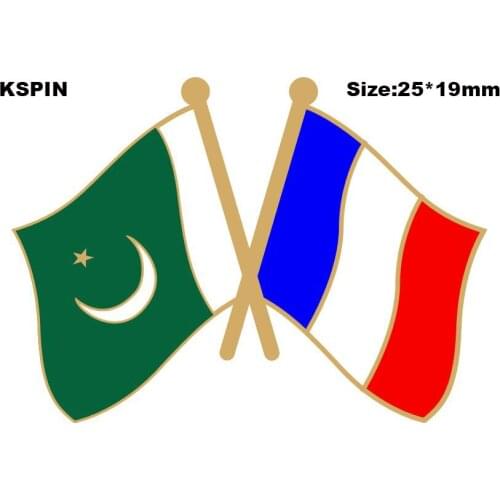 Pakistan & French Friendship Flag Lapel Pin Friendship Flag Badge Flag pin