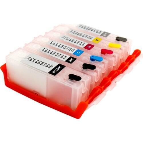 6 color PGI-370 CLI-371 refill ink cartridge with ARC chip for Canon PIXMA MG7730 MG6930 printer PGI 370 CLI 371