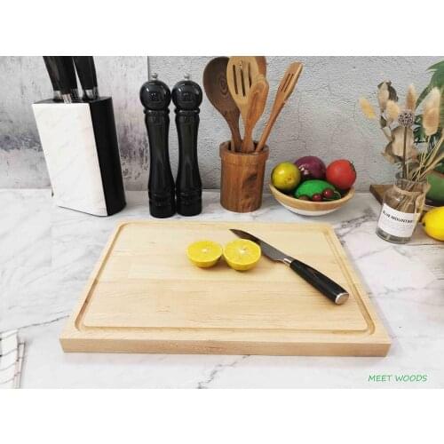 Organic Maple Wood Cutting Board with Juice Groove - Best Kitchen Chopping Board for Meat (Butcher Block) Cheese and Vegetables