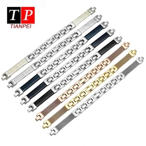 Stainless steel watch band for Armani AR7331 7328 7330 fine steel raised watch strap waterproof women replacement strap 8*3.5mm