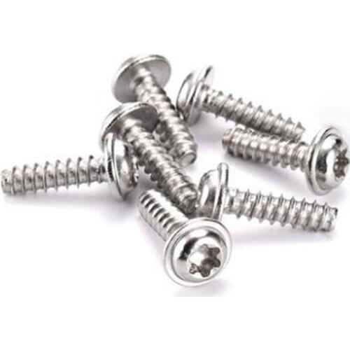38pcs M4 Pan Head Torx Cushion Screws Flat Tail Self Tapping Screw 10mm-25mm Thread Length 304 Stainless Steel