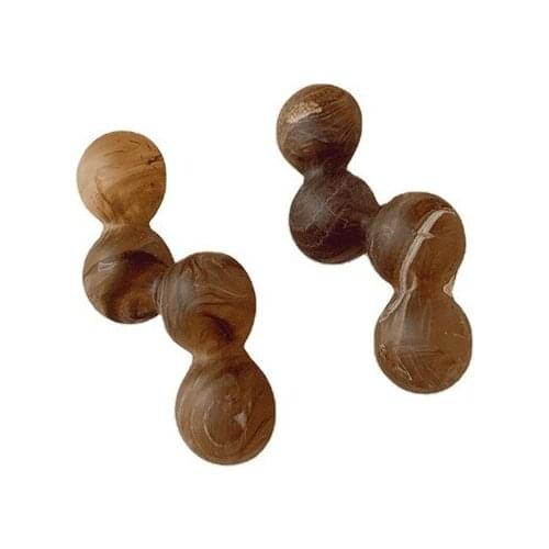 S925 Silver Needle Resin Earrings Marble Texture Ball Earrings Temperament Acrylic All-Match Earrings Trendy Jewelry Accessories