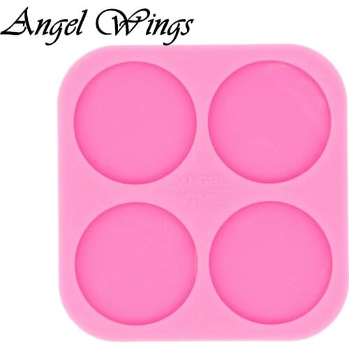 0.75/1.7inch Circle No Hole Badge Reel Silicone Molds DIY Shiny Epoxy Resin Mould DY0444