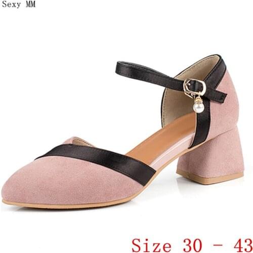 Pumps Women Oxfords Career Mary Janes Shoes High Heels Woman High Heel Shoes Small Plus Size 30 31 32 33 - 40 41 42 43
