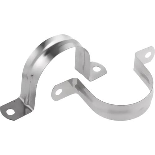 2x 70mm Height Stainless Steel U Shaped Pipe Tube Wire Cable Clamps Clips