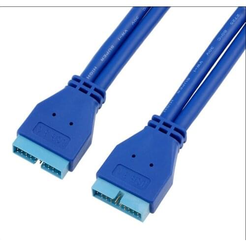 50cm USB3.0 20Pin Male to USB 3.0 20 Pin Male Extension Cable Motherboard Mainboard 20pin Header Adapter Cable extender