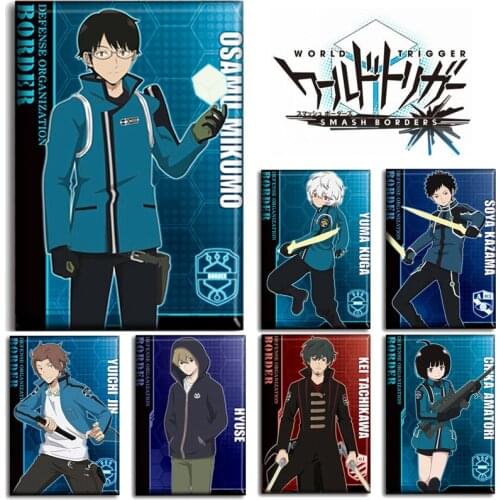 Japan Anime World Trigger Yuichi Jin Hyuse Kei Tachikawa Soya Kazama Cosplay Fridge Magnet Cartoon Magnetic Patch Decor Toy Gift