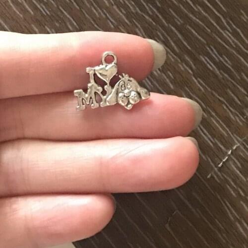 20PCS DIY Jewelry Making I Love My Dog Charms Zinc Alloy Pendant Charm for Bracelets Necklaces Earrings Bookmarks Key Chains