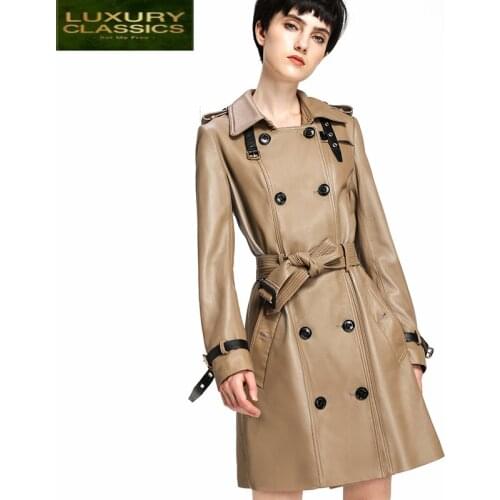 Leather Autumn Winter Genuine Jacket Women Streetwear 100% Real Sheepskin Coat Female Moto Vintage Leather Jackets 1719