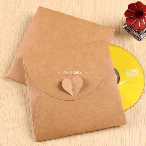 1000pcs 13*13cm Kraft Paper CD Sleeve Discs DVD Packaging Bag Box Retail CD Case Cover Holder Envelope For Wedding Event Party