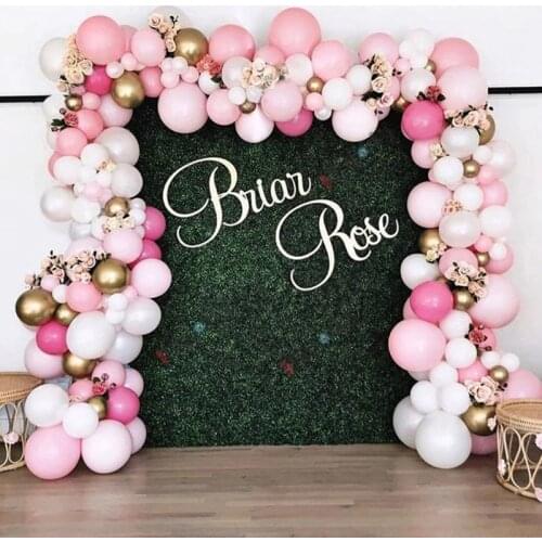 162pcs White Pink Rose Balloon Garland Arch Kit Gold Chorme Ballons Valentines Wedding Birthday Party Dercorations Baby Shower