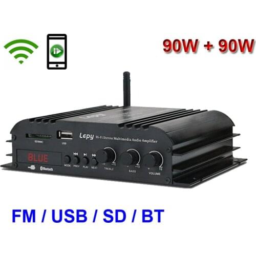 2*90W Bluetooth-Compatible FM Mp3 Player Audio Power Amplifier HiFi Equalizer Car Home Theater Mp3 Decoder Music AMP