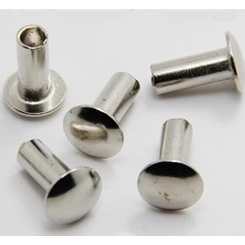 20pcs M4 Aluminum flat head Semi-tubular rivet GB873 Hollow large flats head rivet 5mm-40mm Length