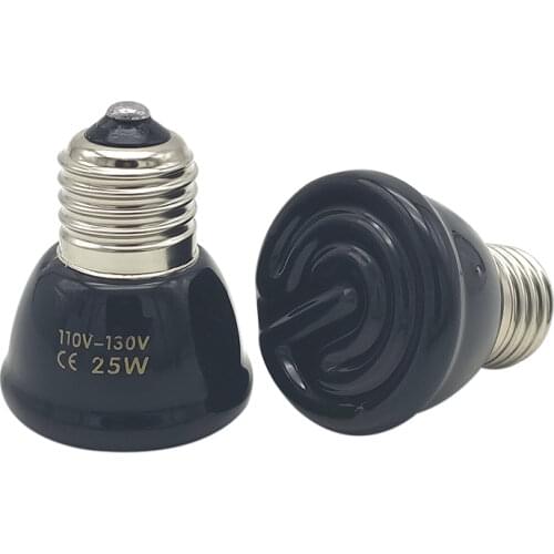 25W 50W 75W 100W E27 110~240V Pet Reptile Far Infrared Ceramic Heater Lamp Heat Emitter Light Bulb