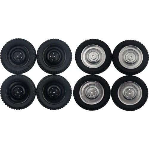 4 Pack of Plastic Wheel Tires for RC 1/16 WPL C14 C14K C24 C24K C34 C34K C34KM C44KM Military Turcks Replacement Parts