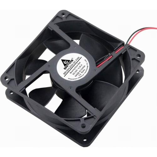 Gdstime 1 Piece 12cm Computer PC Brushless DC Cooling Fan 24V 120mm*120mm*38mm Dual Ball 120mm x 38mm 2Pin 12038B 0.35A 3000RPM