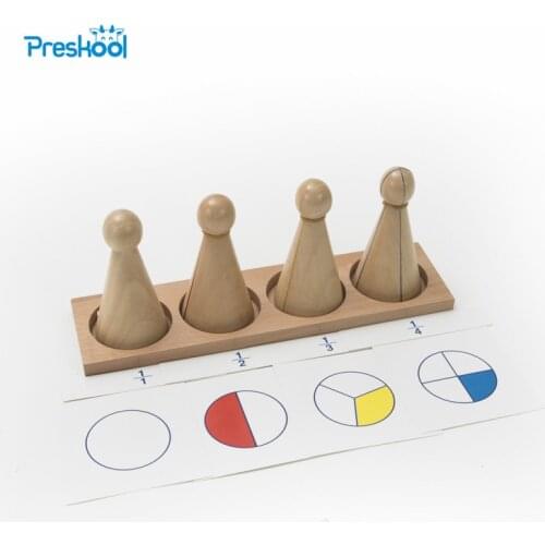 Baby Toy Montessori Large Fraction Skittles With Tray Wood for Early Childhood Education Preschool Kids Brinquedos Juguetes