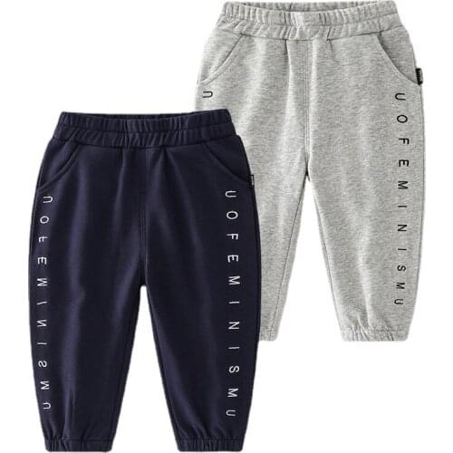 Babi Chothes Boys Casual Pants Spring Baby Letter Pants 2021 Children Sports Pants Spring Children Pants Kids Clothes