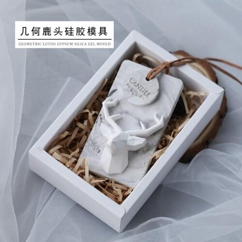 Geometric deer head silicone mold, simple European style home car air outlet ornaments, aromatherapy plaster mold