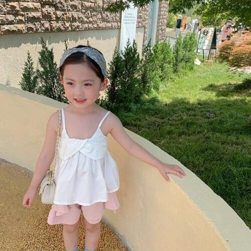 Little Girls Camisole 2021 Summer Fashionable Girls Vest Childrens Bottoming Shirt Childrens Clothing Baby Skirt Edge Top