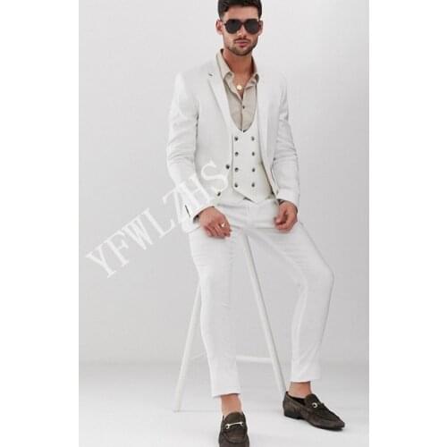 Handsome Groomsmen Notch Lapel Groom Tuxedos Mens Wedding Dress Man Jacket Blazer Prom Dinner (Jacket+Pants+Tie+Vest) A020
