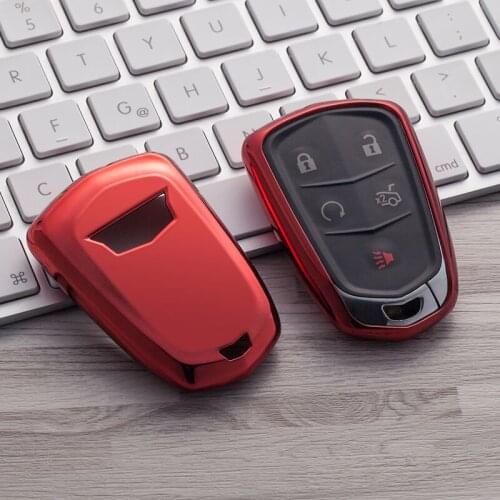 Red Soft Protective key Case Shell Cover for Cadillac ATS CTS CT6 XTS Escalade