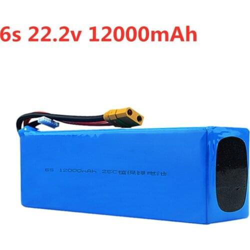 6s Lithium Battery for Agricultural Spraying Drone Spare Parts 22.2v Batteries 22.2V 12000mah 25C 6S 1pcs RC Toy Lipo Battery