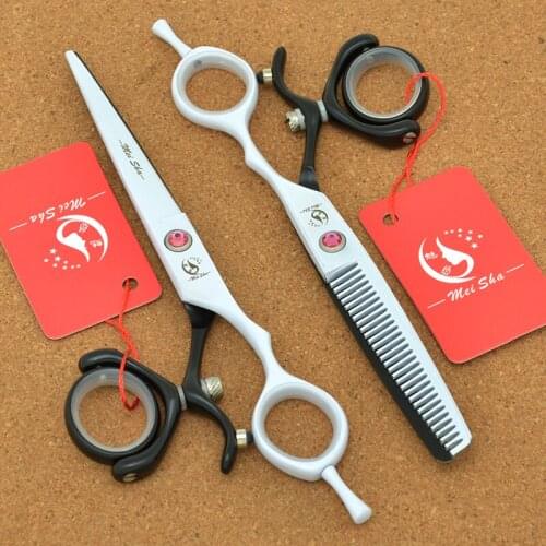 Meisha 6 inch Swivel Thumb Cutting Thinning Styling Tools Japan Steel Hairdressing Scissors Salon Haircut Shears Razors A0120A