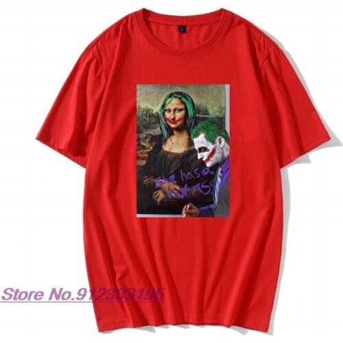 Joker Mona Lisa T-Shirt She Has A Hot Ass Vintage T Shirt Mans Short Sleeved Vintage Birthday Gift Tee Shirt Pure Cotton