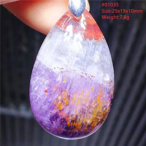 Natural Cacoxenite Auralite 23 Purple Red Rutilated Quartz Pendant Women Men Canada Rare Healing Stone Crystal Jewelry AAAAAA