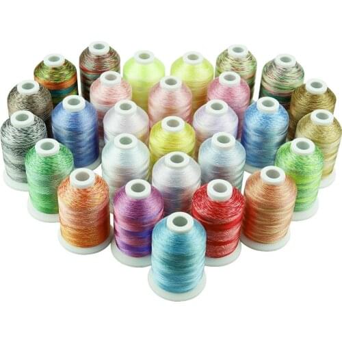 Simthread Assorted 28 Colors Embroidery Machine Thread Variegated Colors Multi Colors Thread