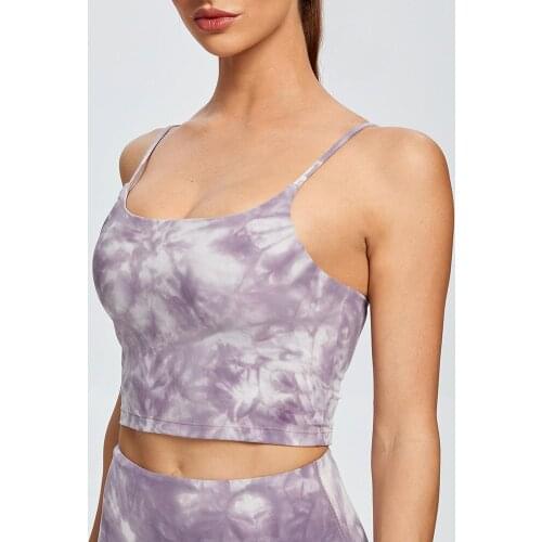 2021 cross-border new beautiful back sports underwear women running tie-dye yoga bra women thin shoulder strap sports vest